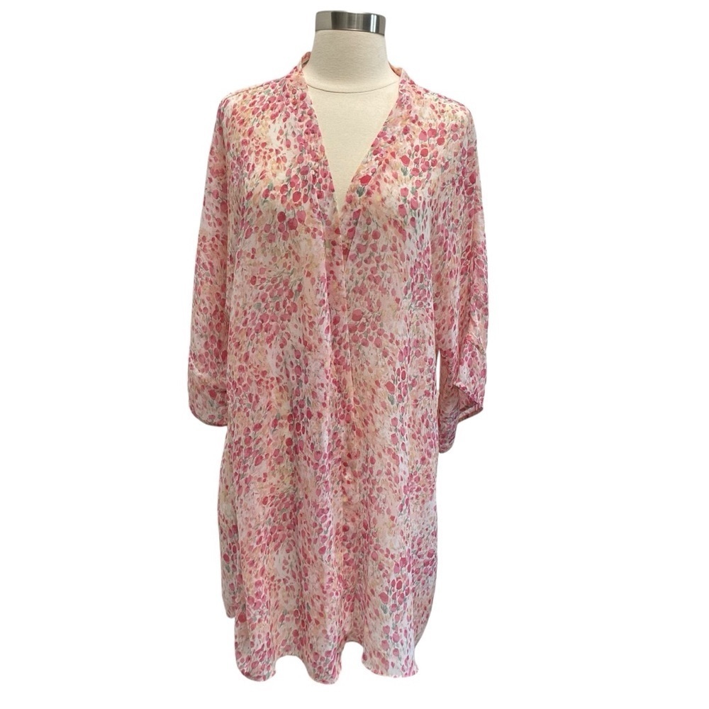Flora Nikrooz Floral Printed Chiffon Wrap Robe & Shorts Intimates Set - Picture 11 of 12